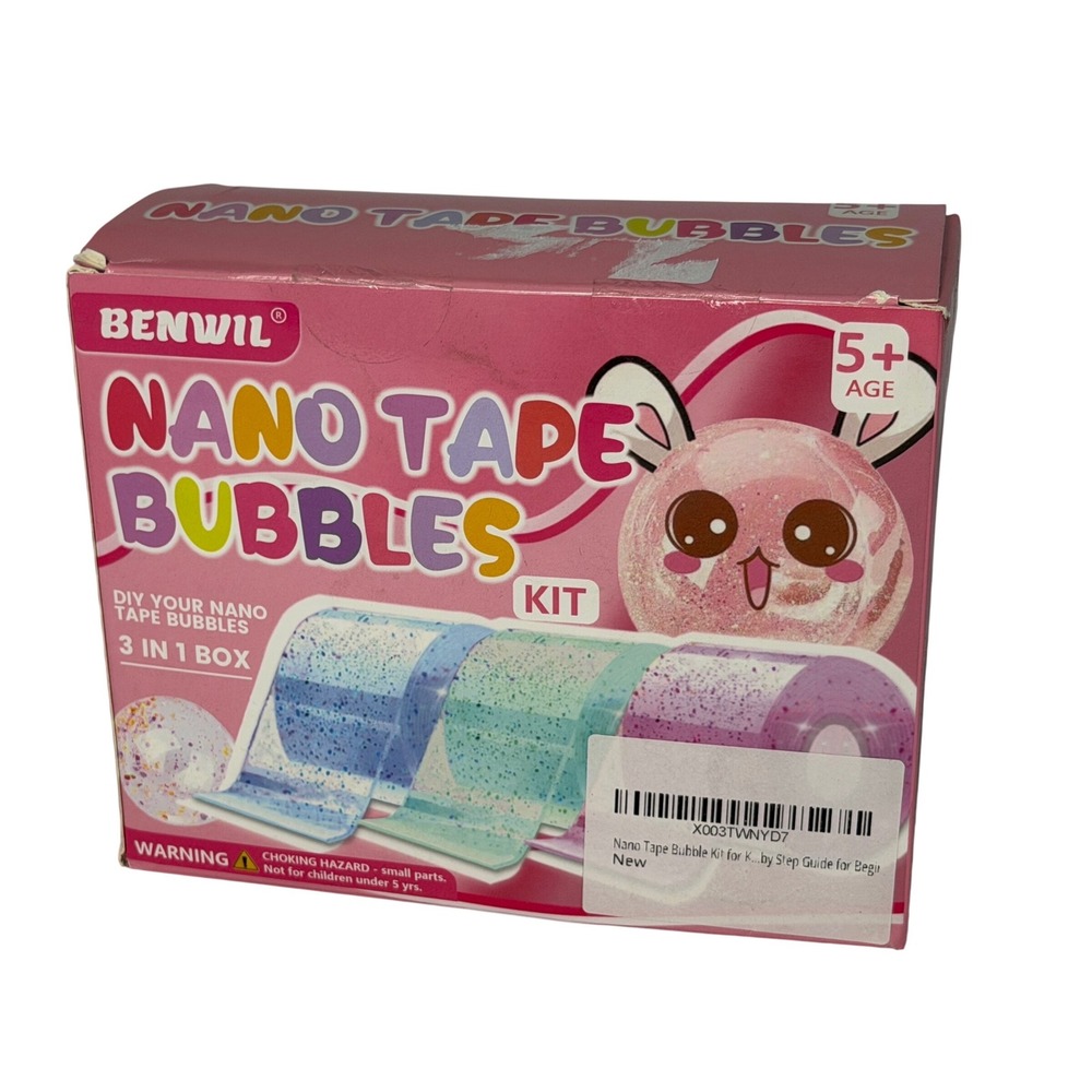 Benwil Nano Tape Bubbles Kit 3 in 1 DIY Craft Set Glitter Blue Green Purple 5+